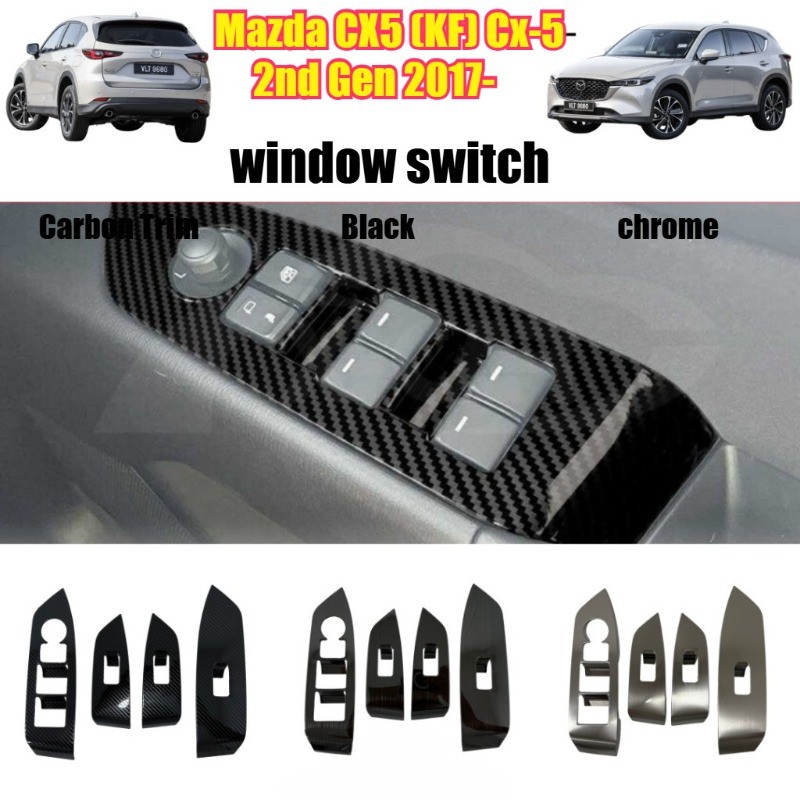Mazda Cx-5 CX5 KF 2017-2025 Carbon Trim/Black Titanium Power Windows แผง Protector สําหรับ Cx5