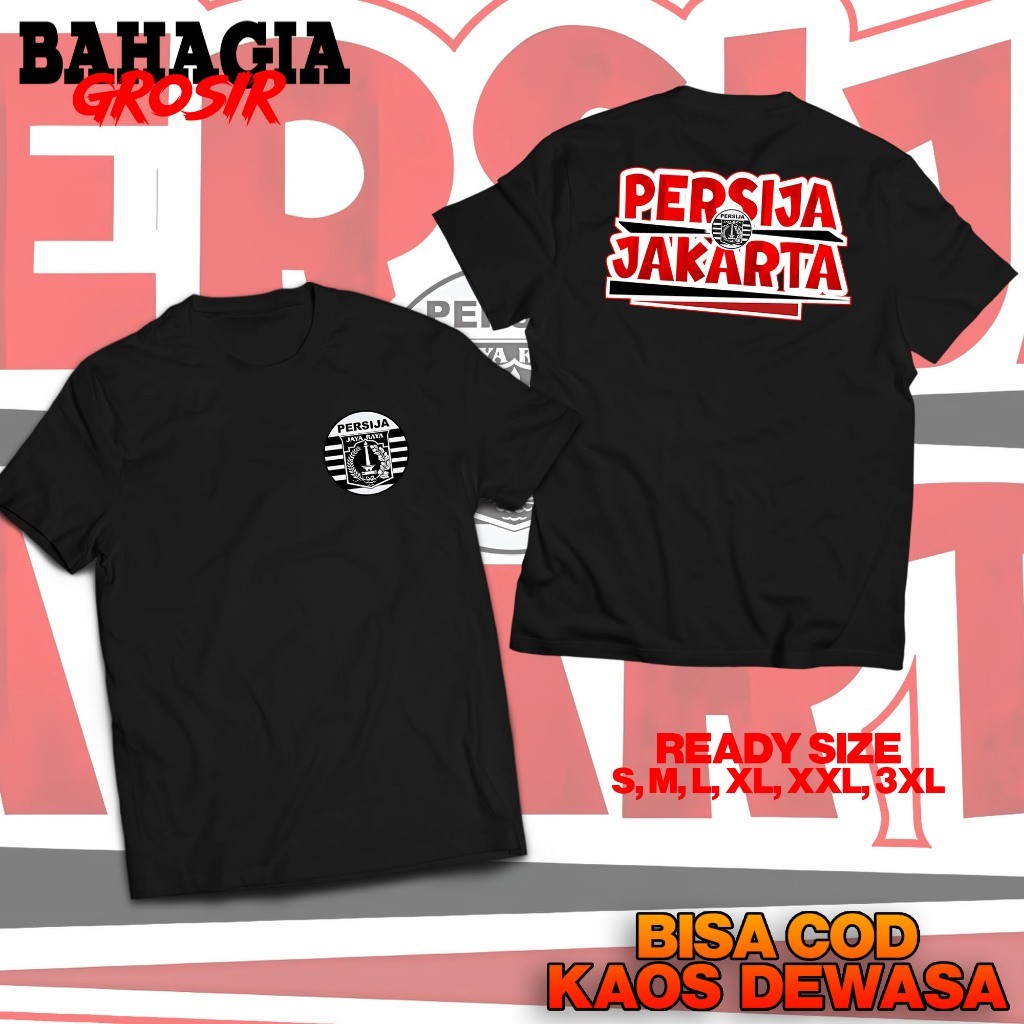 แฟชั่นKaos Dewasa Persija Jakarta Est 1928 Baju Supporter Sepak Bola Persija Tshirt Supporter Bola P