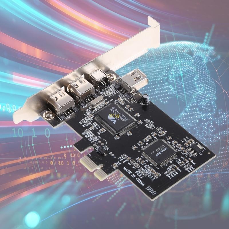 Btsg PCIe 3x1394A Firewire PCI สําหรับ Express to IEEE 1394 อะแดปเตอร์คอนโทรลเลอร์ 3x1394A +