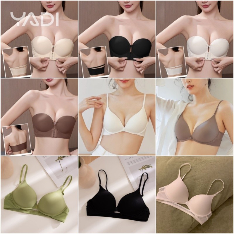 【YADI】พร้อมส่ง ดันทรง บรา ผู้หญิงหนา 5 ซม ขั้นสูงไม่ทอด้านหน้าชุดชั้นในเบาะหน้าอกที่มีสายคล้องไหล่ doomm ❤️🔥