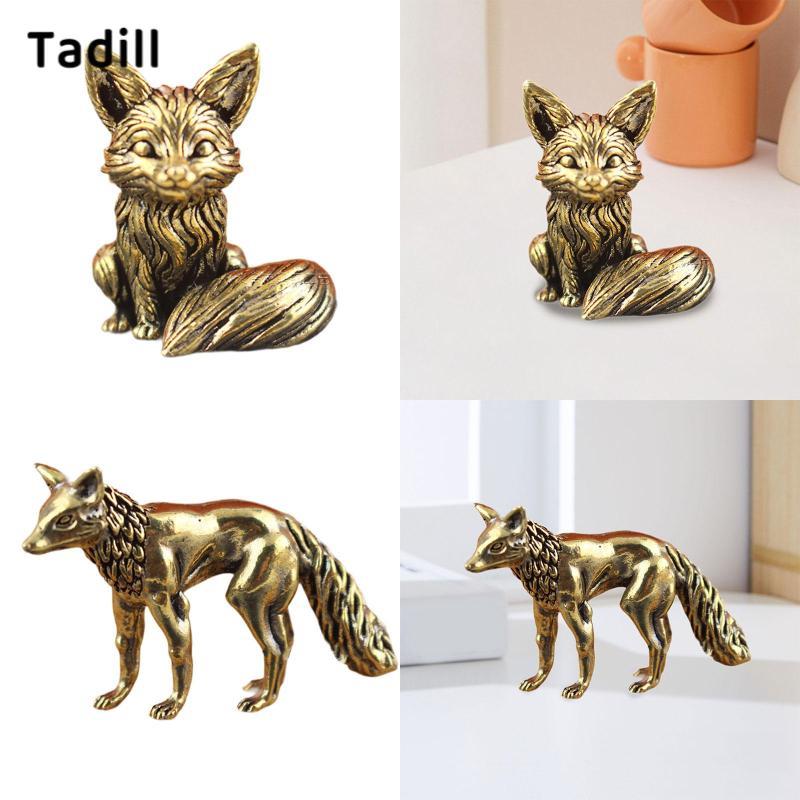 [negjsg] ประติมากรรมสัตว์บ้านชาสัตว์เลี้ยง Fox Miniature Figurine Mini Fox รูปปั้นสําหรับ