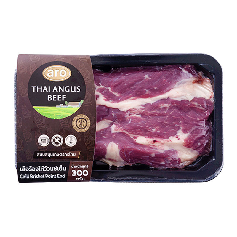 เอโร่ โกลด์ เสือร้องไห้แองกัส MS4+ 300 ก. (ARO GOLD Angus Beef Bkisket Cuts MS4+ 300 g)