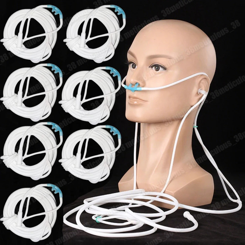 1-10PCS Resuable Medical Hydrogen ท่อออกซิเจนออกซิเจนจมูก Cannula หลอด O2 H2 หายใจจมูกออกซิเจนหลอดไม