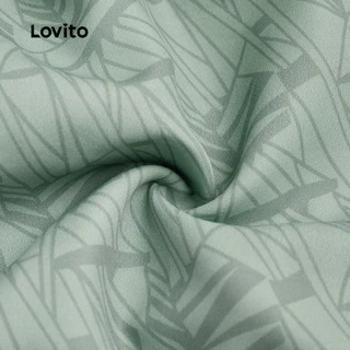 Lovito เดรสทรงสวย มีกระเป๋า ดีไซน์เรียบหรู สำหรับฤดูใบไม้ผลิ/ฤดูร้อน สีเขียว สำหรับผู้หญิง เกาหลี อินเทรนด์ L177AD106