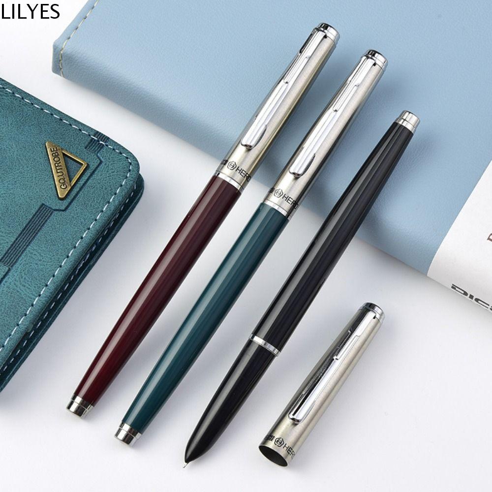 Lilyes Hero 007 Fountain Pen,ประณีตคลาสสิกออกแบบเครื ่ องเขียน Pen, ปากกาโลหะ Smooth เขียนทัศนคติเชิงบวกปากกาหมึกพลาสติกนักเรียน