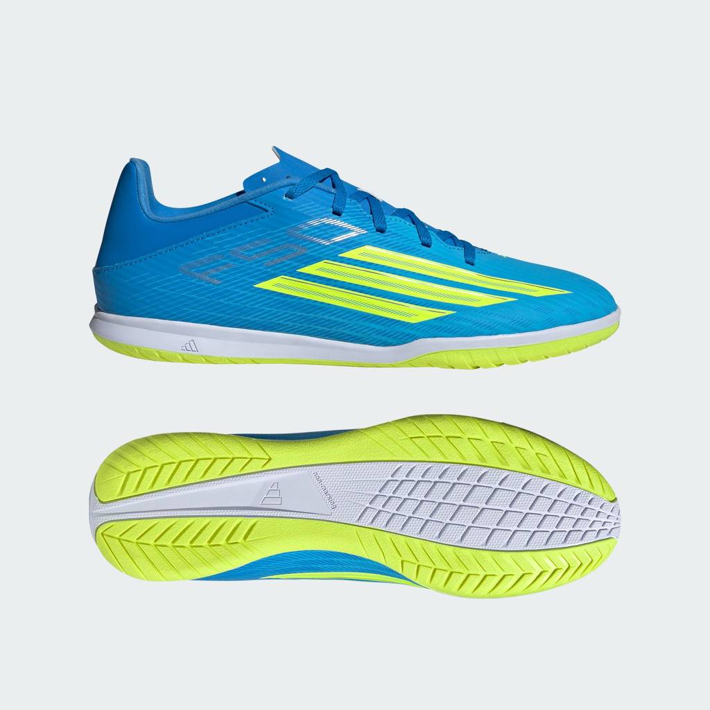 adidas ฟุตบอล รองเท้าฟุตบอลสำหรับสนามหญ้าเทียม F50 CLUB Unisex สีน้ำเงิน JR9050