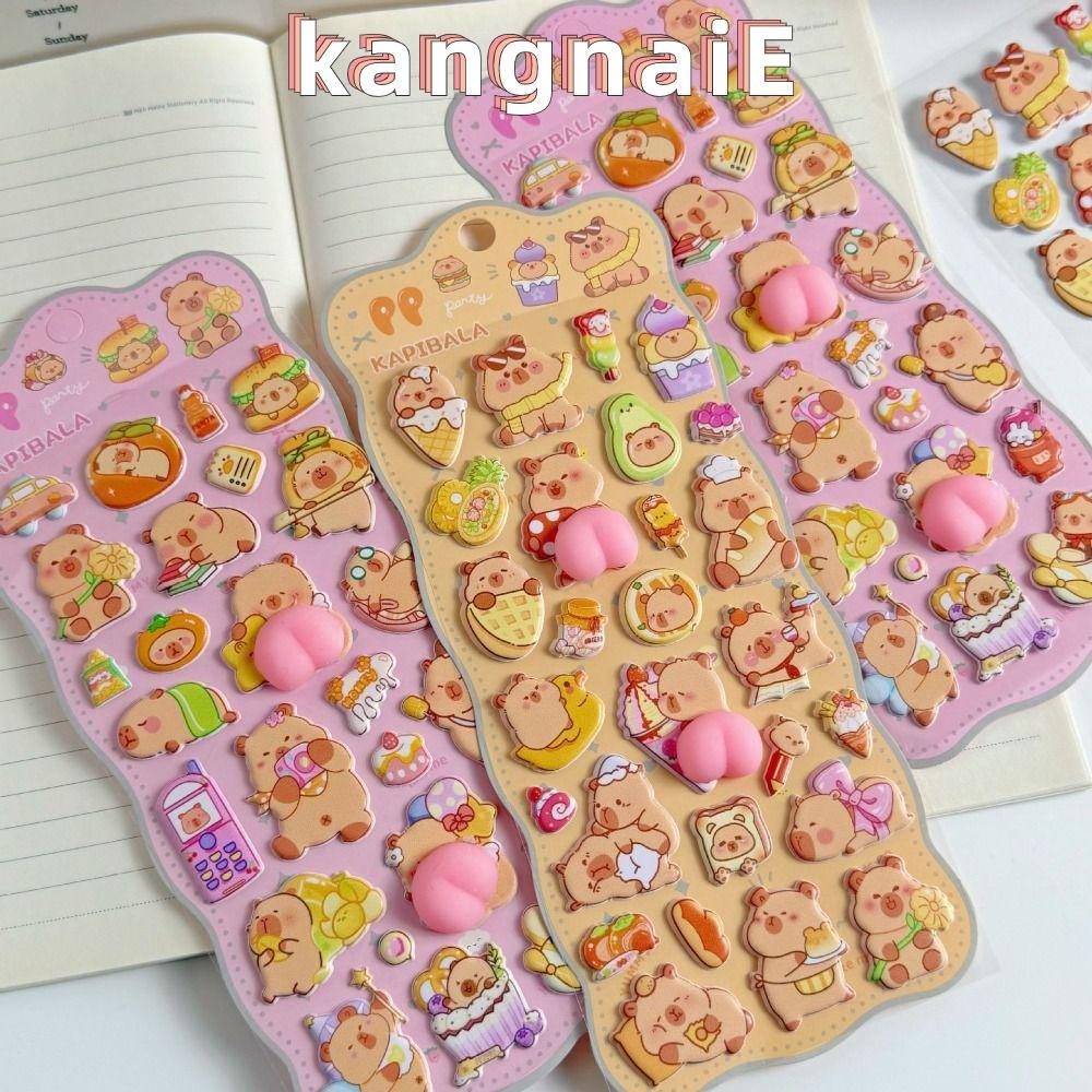 สติ๊กเกอร์ฟอง KANGNAI, สติ๊กเกอร์ก้นสมุดภาพ Capybara DIY, สติ๊กเกอร์เครื่องเขียนคุณภาพสูงสติกเกอร์อ้วนของขวัญ