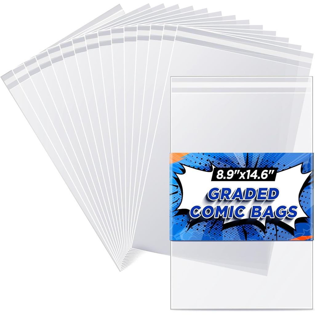 Graded Comic Book Bags - ปลอกหนังสือการ์ตูนสําหรับ CGC และ CBCS Slabs, Acid-Free Archival Quality Re