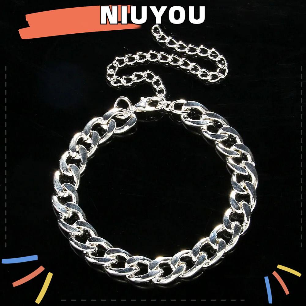 NIUYOU Cuban Link Anklet Bracelet, Stainless Steel Gold/Silver Stainless Steel Anklet Bracelet, Fash