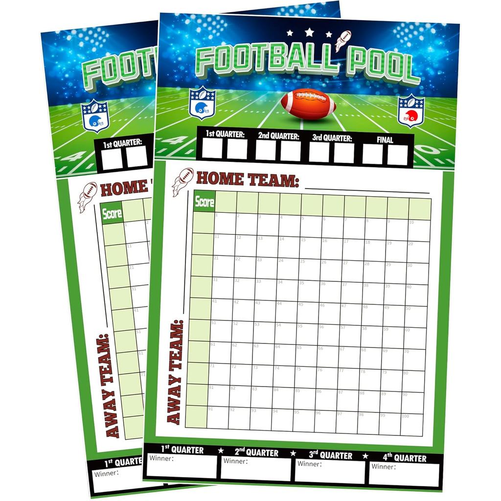 OHOME Party ตกแต่ง-27.5 x17.7 นิ้ว-2 แพ็คโปสเตอร์สระว่ายน้ํา Squares Board - Super Games Bowl Party 