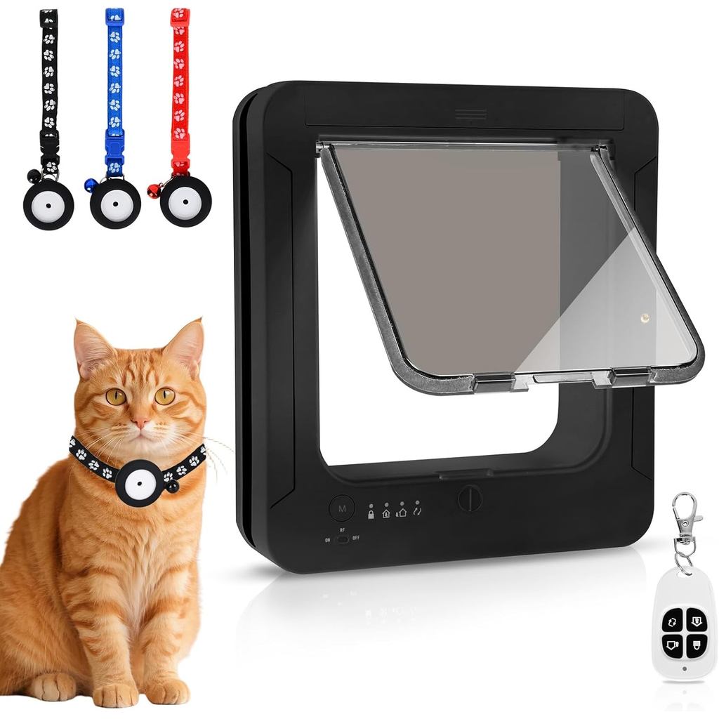 ประตูแมวอัจฉริยะสําหรับภายในและภายนอก, เปิดพนังคือ 7.67 (H) โดย 7 (W), ประตูสัตว์เลี้ยงแมว RFID พร้อ