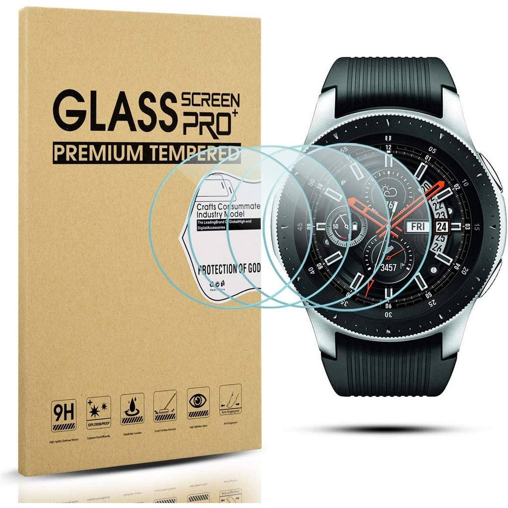 4-Pack สําหรับ Samsung Galaxy Watch 46 มม.(2018) / Gear S3 ป้องกันหน้าจอกระจกนิรภัย, [2.5D 9H ความแข