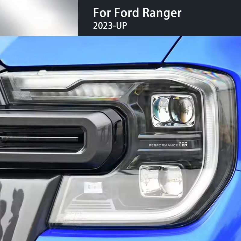 JX FT สําหรับ Ford Ranger 2023 2024 2025 รถด้านหน้าควันใสสีดํา TPU สติกเกอร์อุปกรณ์เสริม