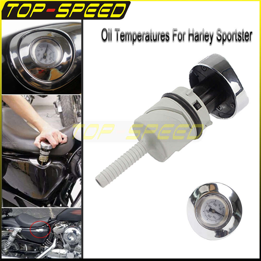 O-เกจวัดอุณหภูมิน้ำมันสีขาวรถจักรยานยนต์สำหรับ Harley Sportster โรดสเตอร์ XL1200CX XL1200R XL883R XL