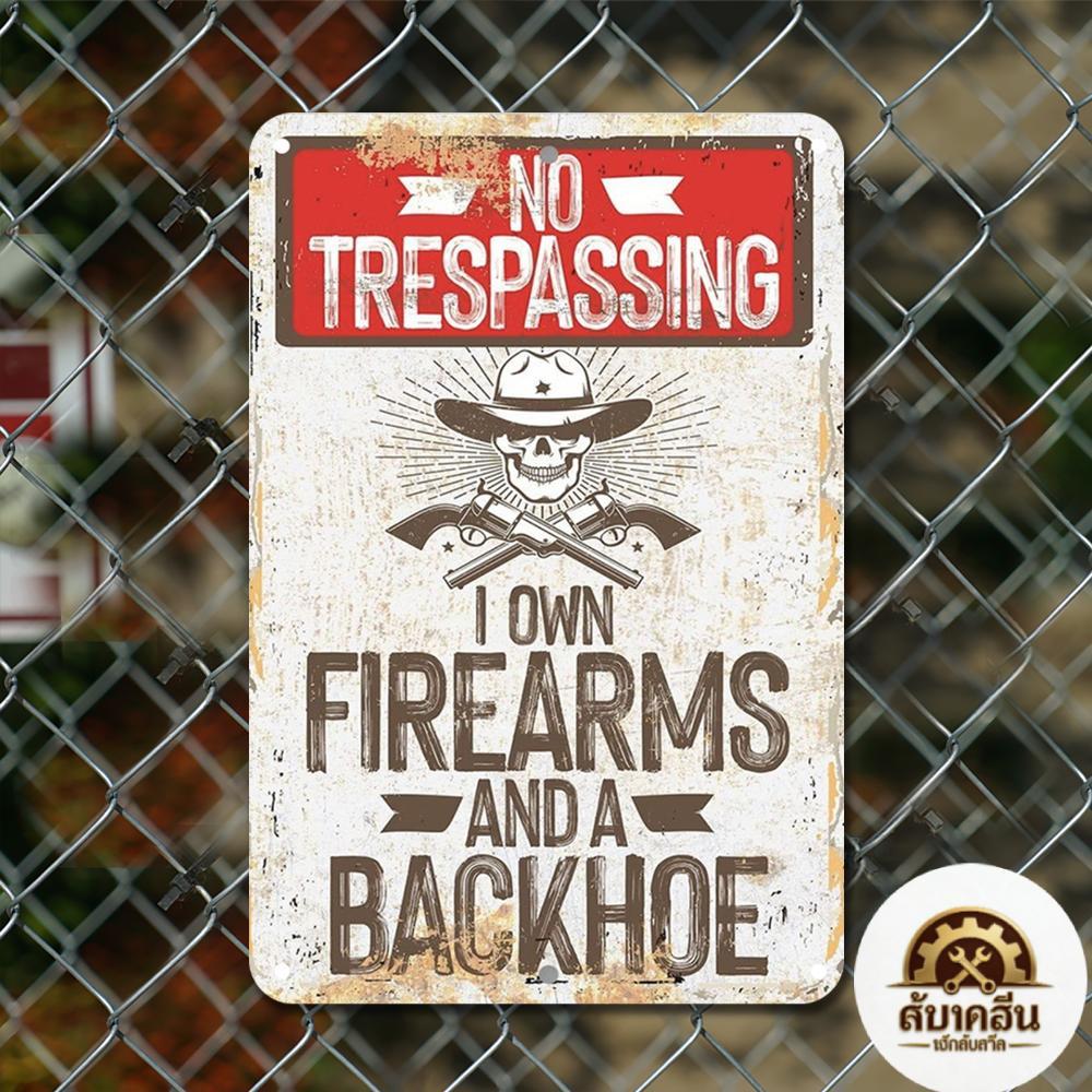 [Elizabeth1.th] No Trespassing Vintage Metal Tin Sign Iron Wall Decor Bar Hotel Decor 15.75x11.81inc