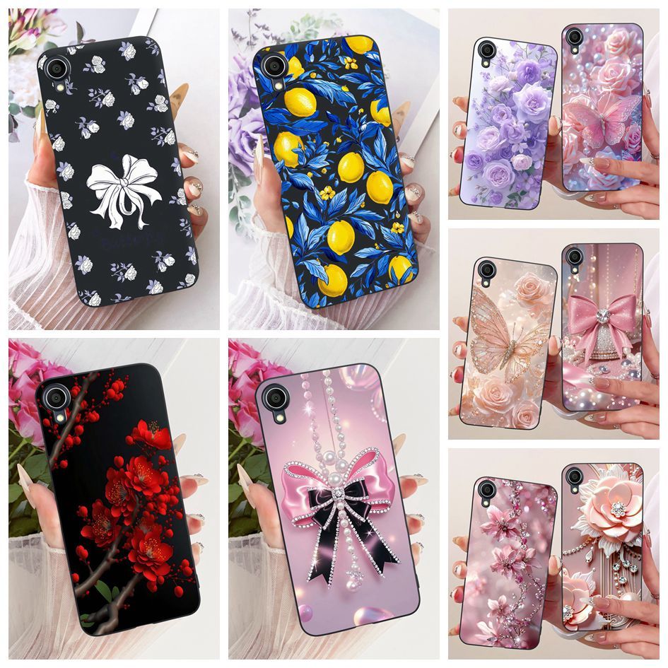 สําหรับ Asus ZenFone Live (L1) ZA550KL ปลอก X00RD ดอกไม้ยอดนิยม Bowknot TPU นุ่มซิลิโคนสีดําสําหรับ 