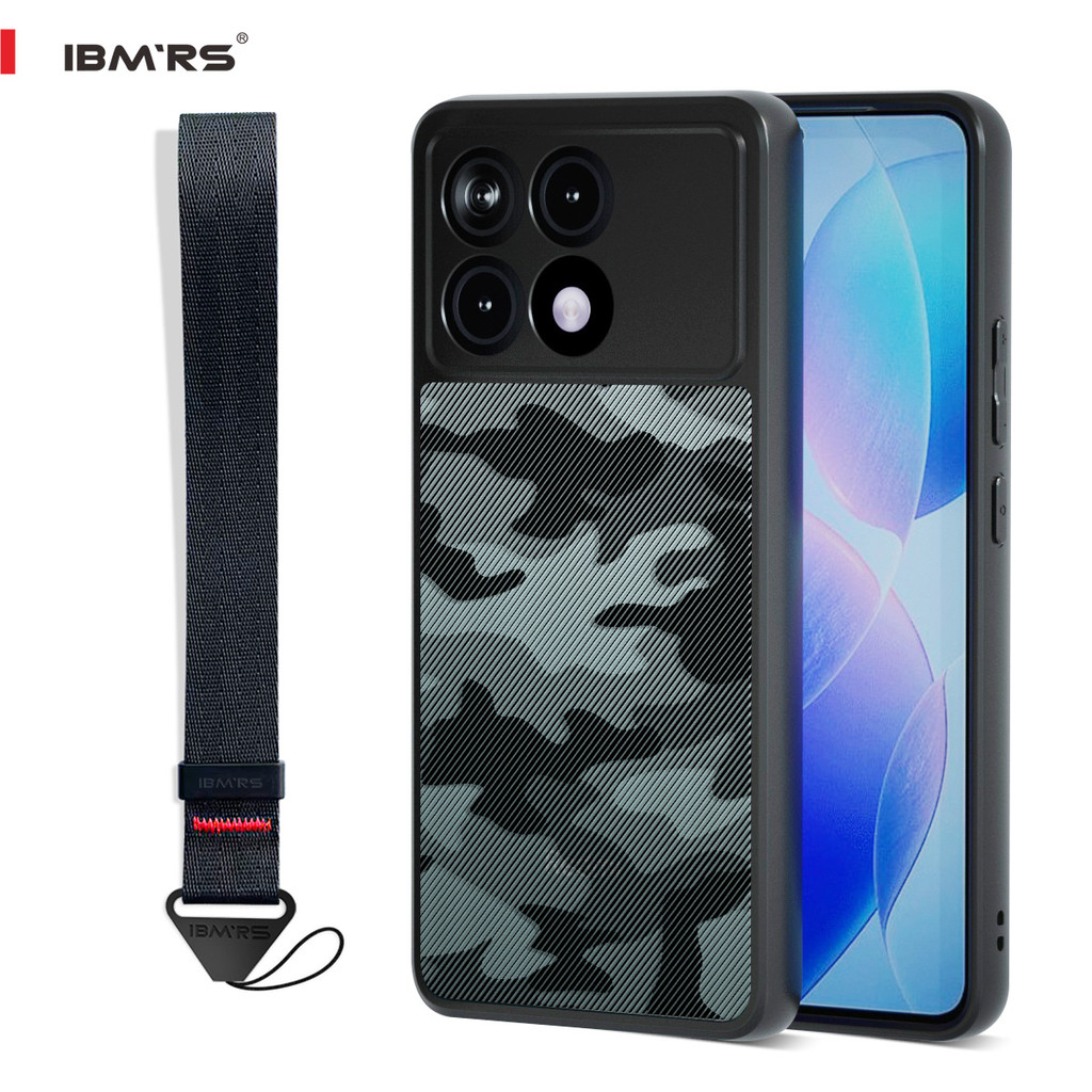 IBMRS Camo Case สําหรับ Redmi K70/K70 Pro/Poco F6 Pro PC + TPU ฝาครอบกล้องกันกระแทก