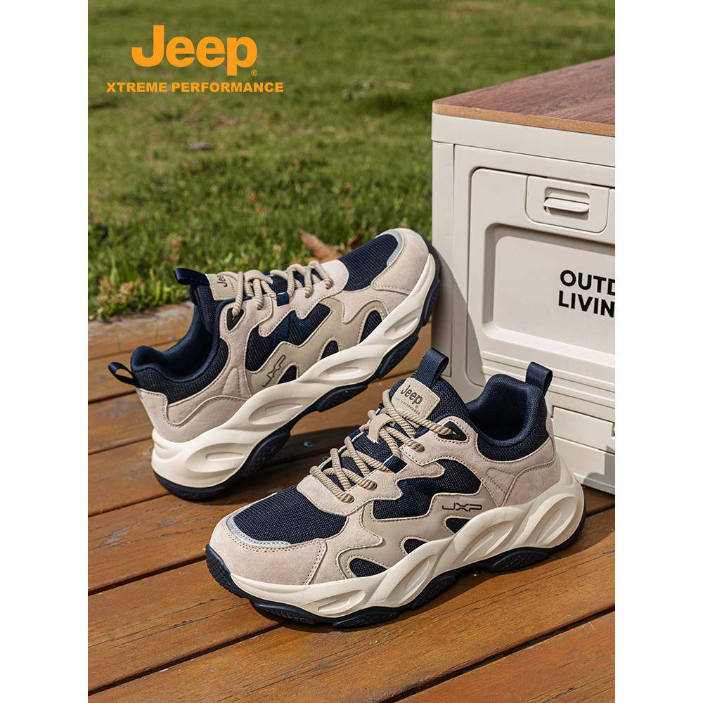 Jeep Jeep รองเท้าผู้ชายรองเท้าตาข่ายฤดูร้อน Breathable Daddy รองเท้า 2026 รองเท้ากีฬาสไตล์ใหม่หนา So