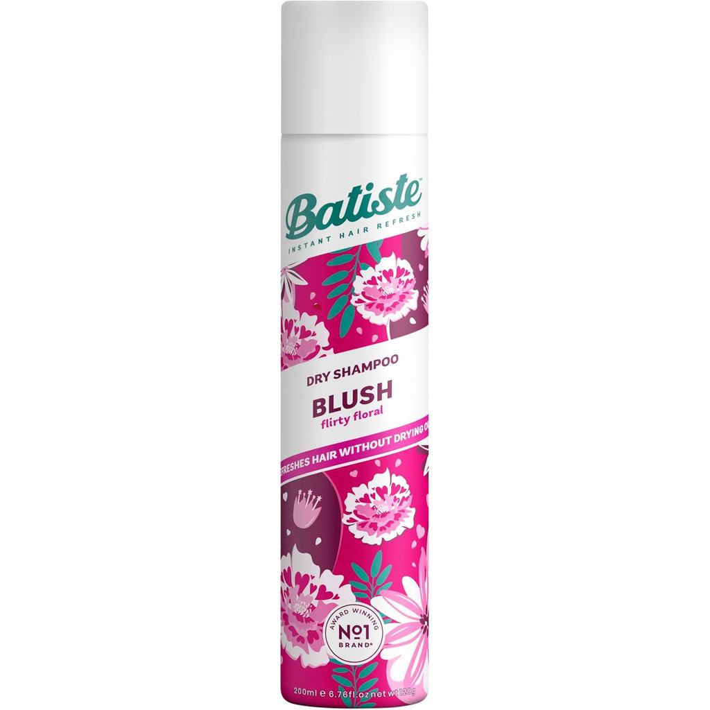 แชมพูแห้ง Batiste in Blush 200ml, น้ําหอมกลิ่น Floral & Flirty, ไม่มีสเปรย์ล้างให้ผมในระหว่างล้าง (แ