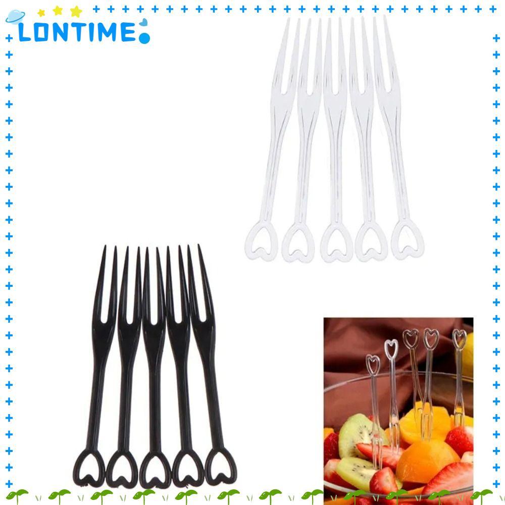 LONTIME 100 ชิ้นผลไม้ Pick,เค้กทิ้งขนมอาหารส้อมผลไม้,ปฏิบัติเด็กเทศกาลขนมรักบนโต๊ะอาหารพรรคไม้จิ้มฟันพลาสติก