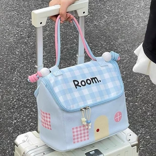MUKUKU cosmetic bag กระเป๋าพกพา รูปบ้าน ความจุใหญ่ น่ารัก แบ่งช่องชัดเจน หยิบของสะดวก รวดเร็ว
