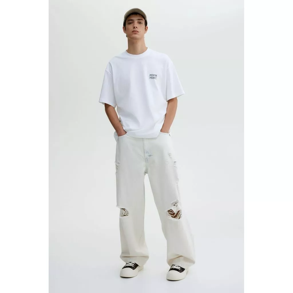 H&M(เอชแอนด์เอ็ม) เสื้อยืดพิมพ์ลายแบบหลวม Men Loose Fit Printed T-shirt 1034065_17