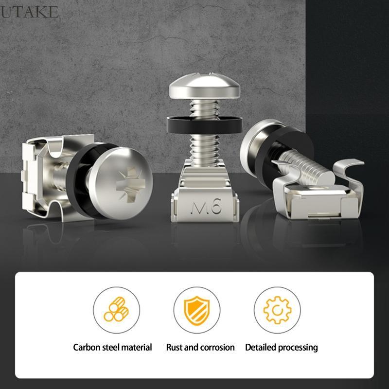 Utake สังกะสีสําหรับสกรูตู้ข้ามสกรูเซิร์ฟเวอร์แชสซีสายไฟกรอบ Wi