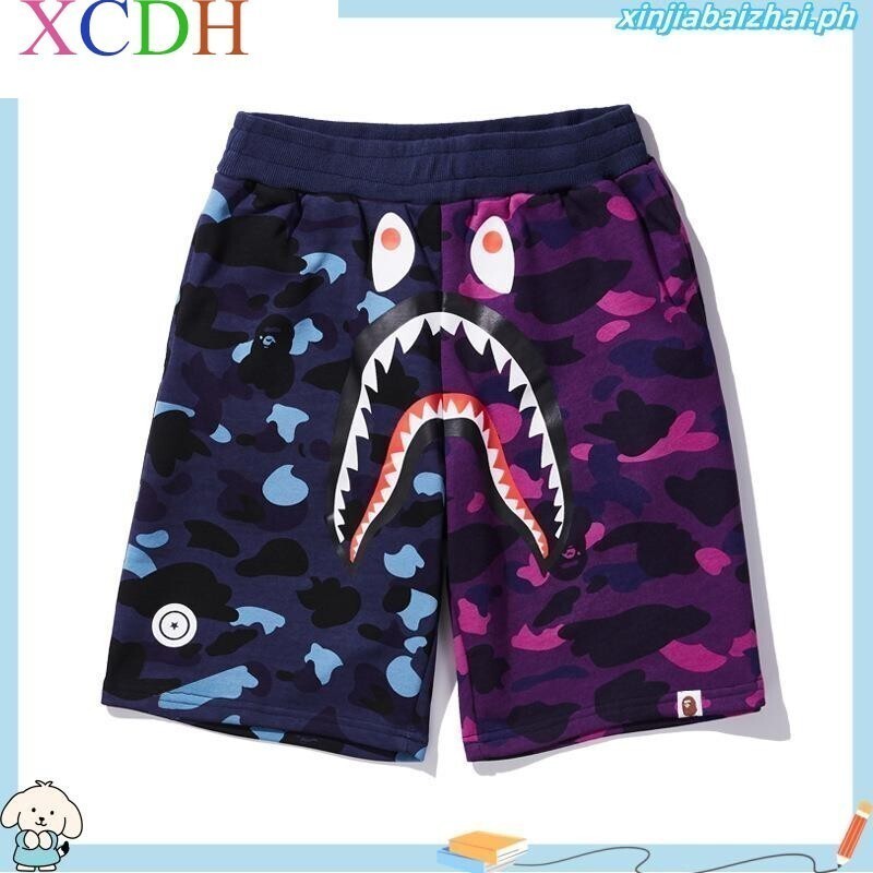 กางเกงขาสั้น BAPE Shark Head Series พิมพ์ลายสามมิติ เหมาะสำหรับชายหาดและใส่ลำลอง ทั้งชายและหญิง