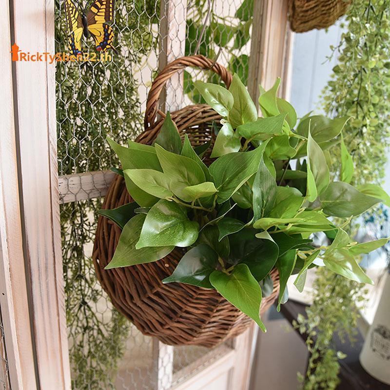 RickTyShen Hand Made Wier หวายดอกไม้ Planter แขวนผนัง Wier Rattam ตะกร้าสวน Vine หม้อพืชผู้ถือ Wall 