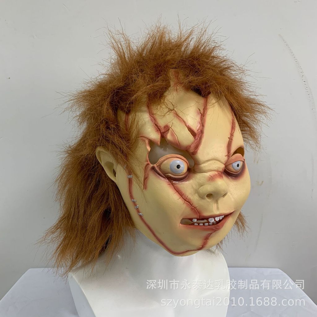 Stock Bad Boy Mask Movie Ghost Doll Reincarnation Mask Horror Ghost Face Latex Mask Prom Party Headg