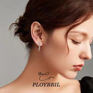PLOYBRIL ต่างหูเงินแท้ Bow Tassel จี้เพชร Moissanite ต่างหูเพชร ต่างหูแฟชั่น ตุ้มหูเงิน วาเลนไทน์ E060