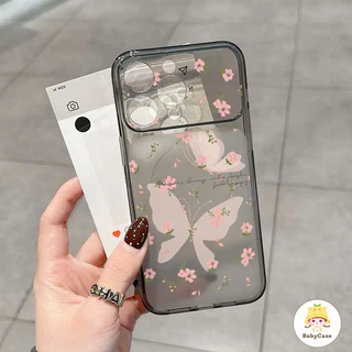 เคสไอโฟน17 เหมาะสำหรับ IPhone 16 17 15 14 13 12 11 Pro Max ผีเสื้อดอกไม้น่ารักวัสดุเหนือกว่าขั้นสูงเรียบง่ายกรณีโทรศัพ