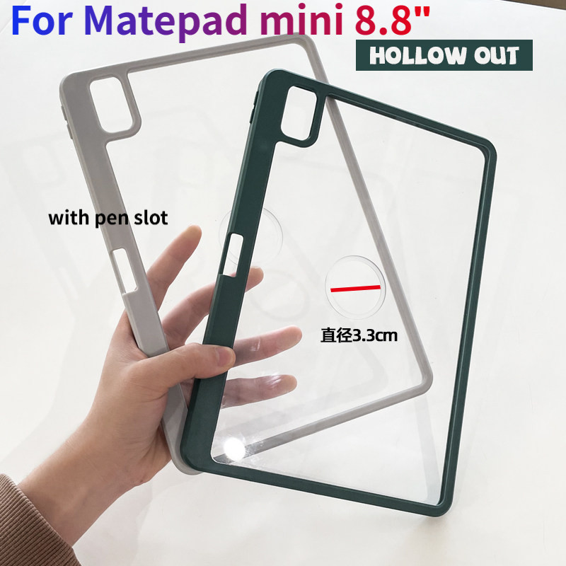 Hollow -out สําหรับ Huawei matepad mini 8.8 “MLR-AL10 M6 8.4 “10.8 นิ้ว SCM-W09 อะคริลิคโปร่งใสพร้อมช่องเสียบปากกา Slim Hard Cover – โปรปัง