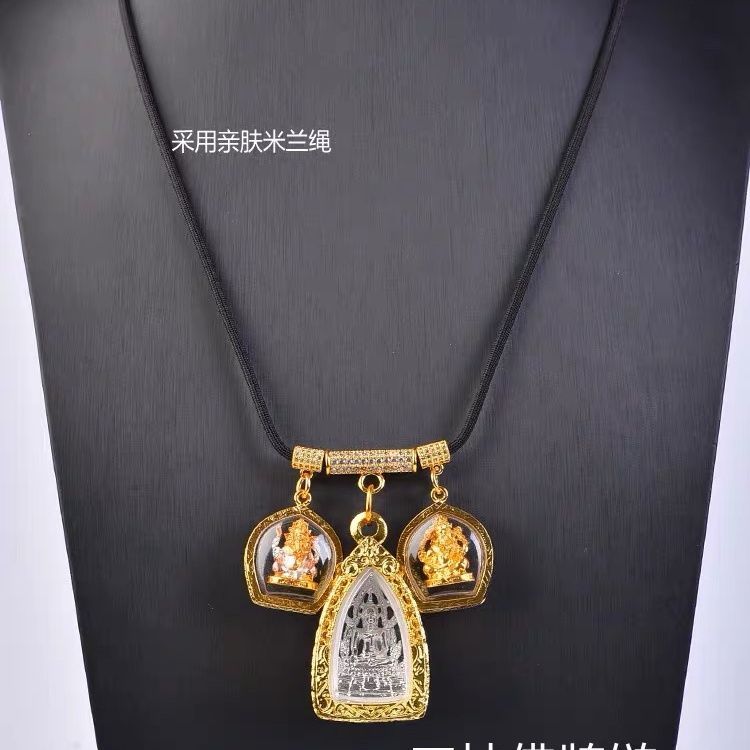 Thailand Amulet Chain สามแขวน Thailand Amulet CHAIN แขวนปรับ Amulet เฉพาะ Lanyard Thai RR0327