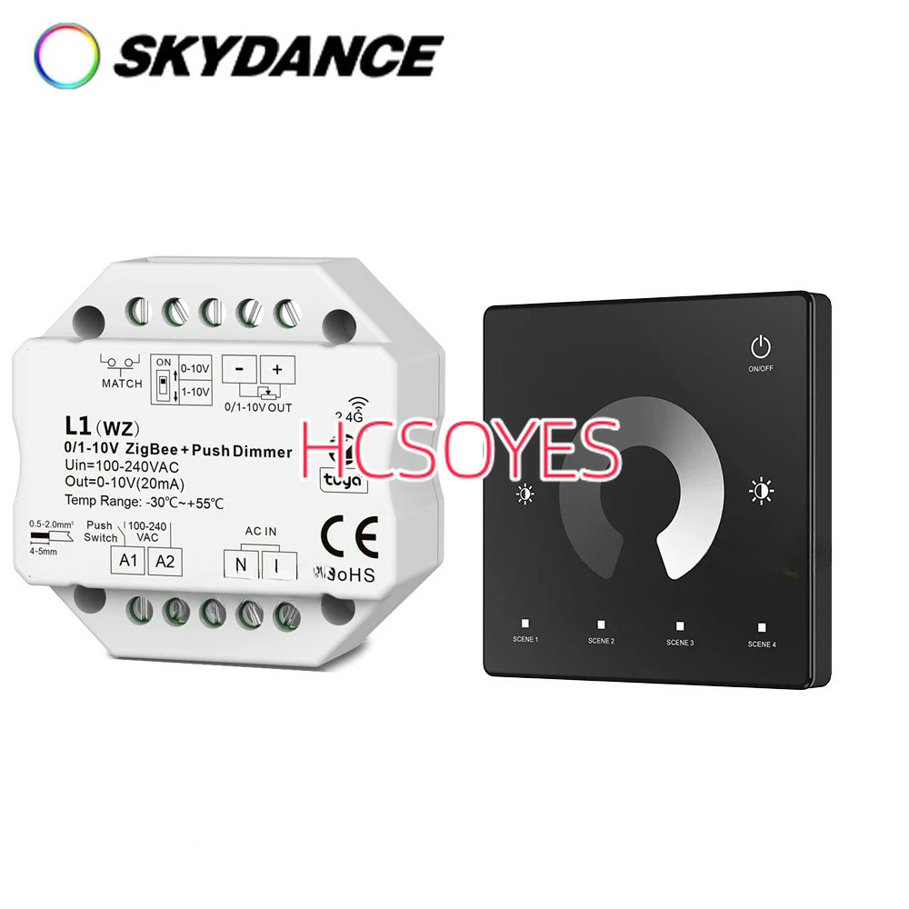 SKYDANCE 0/1-10V Zigbee 3.0 สมาร์ท LED Dimmer AC Push สวิทช์ 110V 220V APP ควบคุมเสียง