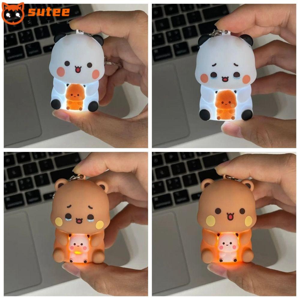 SUTEE Bubu Dudu พวงกุญแจ, การ์ตูนน่ารักออกแบบ Bubu Dudu Voice ของเล่น, โรแมนติก Interactive 3 ข้อความด้วยเสียง Night Light