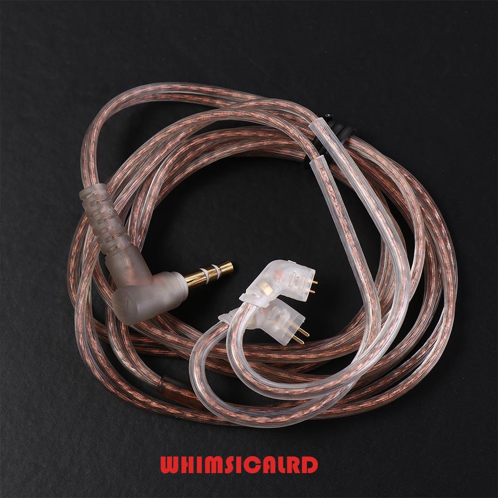 WHIMSICARD 2Pin สายหูฟังชุบเงิน B/C Pin 2Pin สาย Twisted สาย High-Purity ออกซิเจนฟรีทองแดงในสายหู
