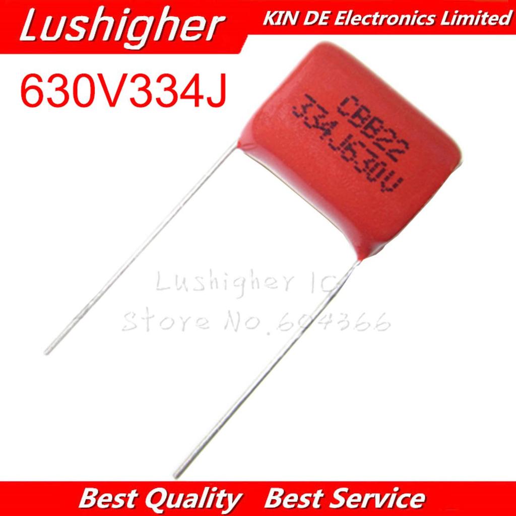 10PCS 630V334J 0.33UF Pitch 15 มม.630V 334J 334 330NF CBB ตัวเก็บประจุฟิล์มโพรพิลีน