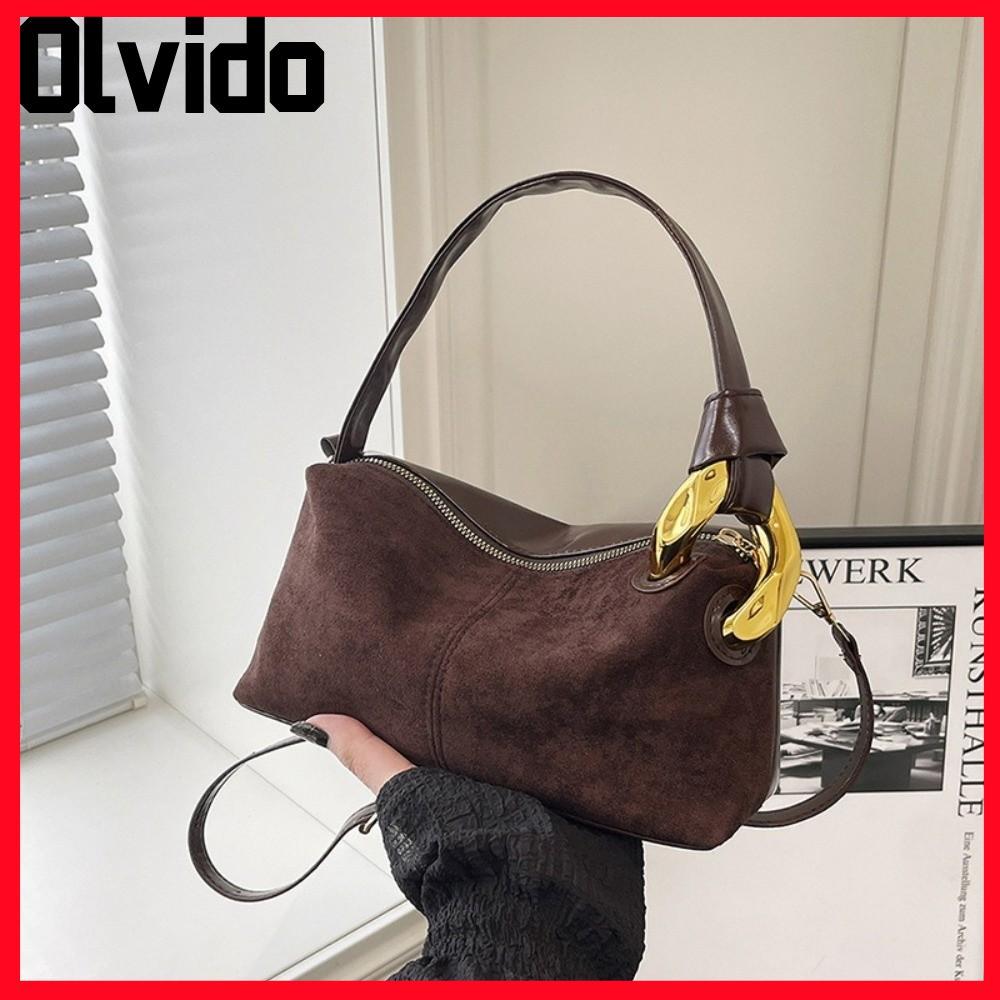 กระเป๋าสะพาย OLVIDO,สีทึบFaux Suede Crossbodyกระเป๋า,Luxury Matte Suede Lightหมอนกระเป๋าผู้หญิง