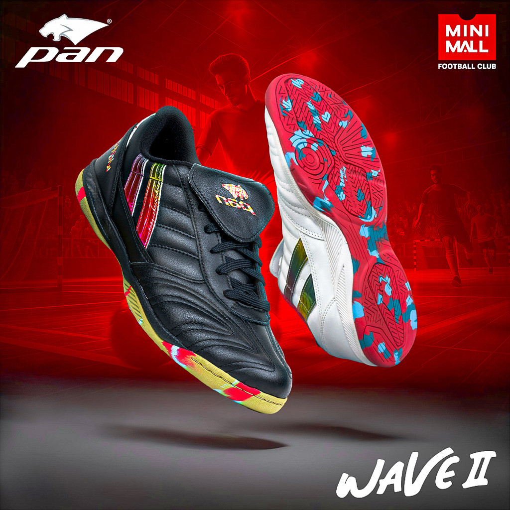 Pan X mini mall futsal shoes Wave II rainbow pf14wb genuine leather football shoes with classic tong