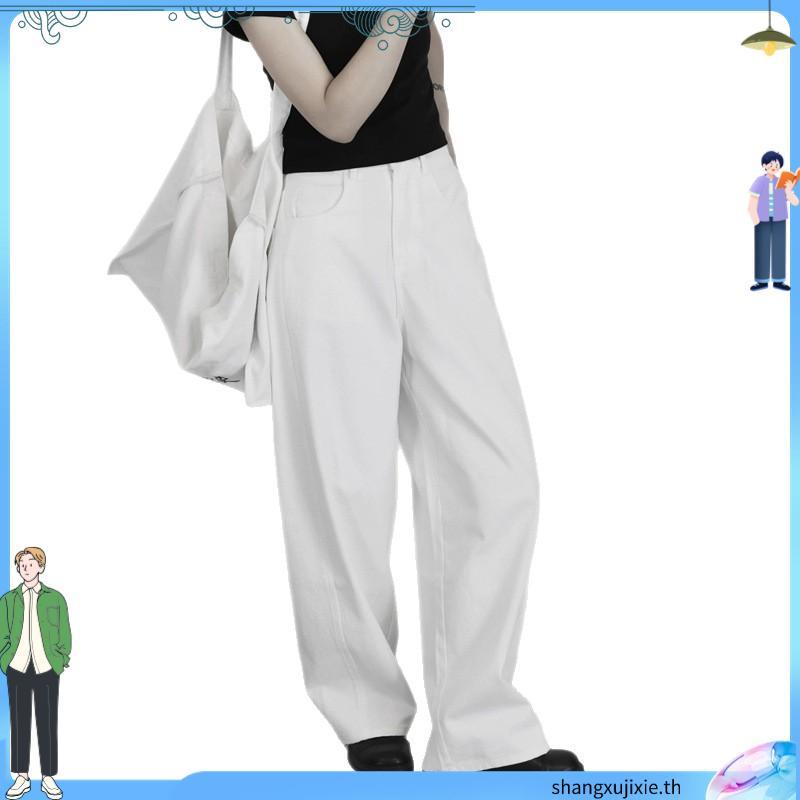 BARON Cope white jeans กางเกงยีนส์สีขาวทรงขากระบอกกลาง