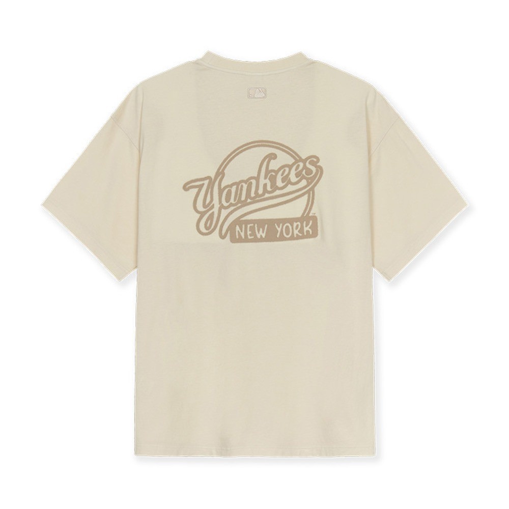 บนด้านหลัง Retro Letter พิมพ์กราฟิก Tee MBL Unisex Street สไตล์ผ้าฝ้าย 100% หลวม Fit รอบคอแขนสั้นผู้