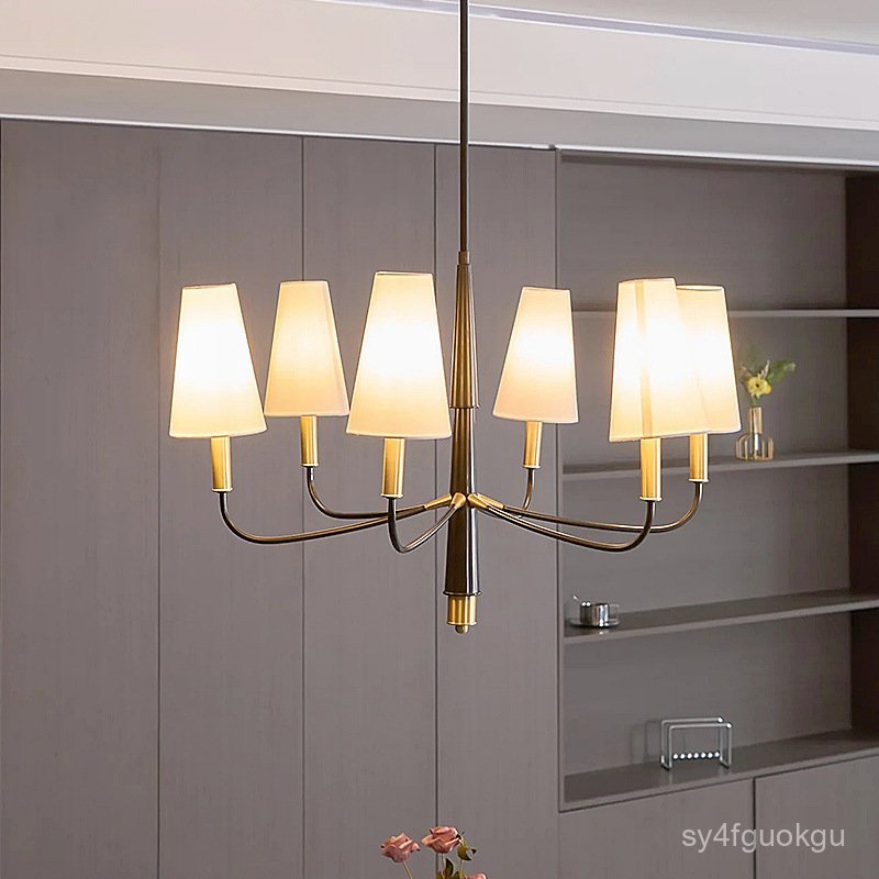 All Copper Living Room vc Chandelier American Style Restaurant Simple Bedroom Study Elegant Villa Li