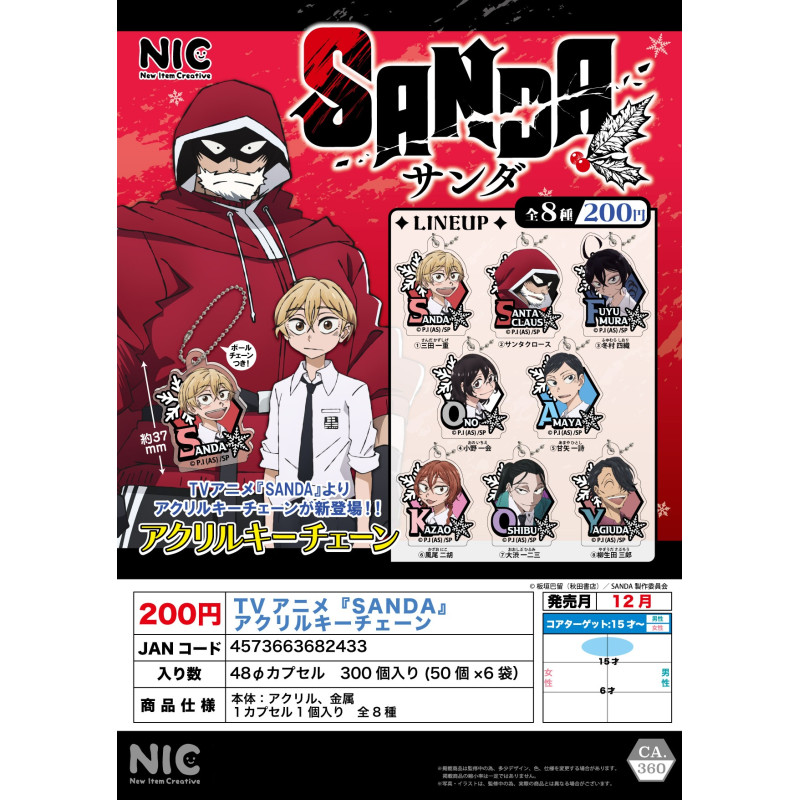 [BTF] Ready Stock Japan NIC Gashapon SANDA จี้อะคริลิค Mita Ichie แปลงร่างเป็น Santa HS9B