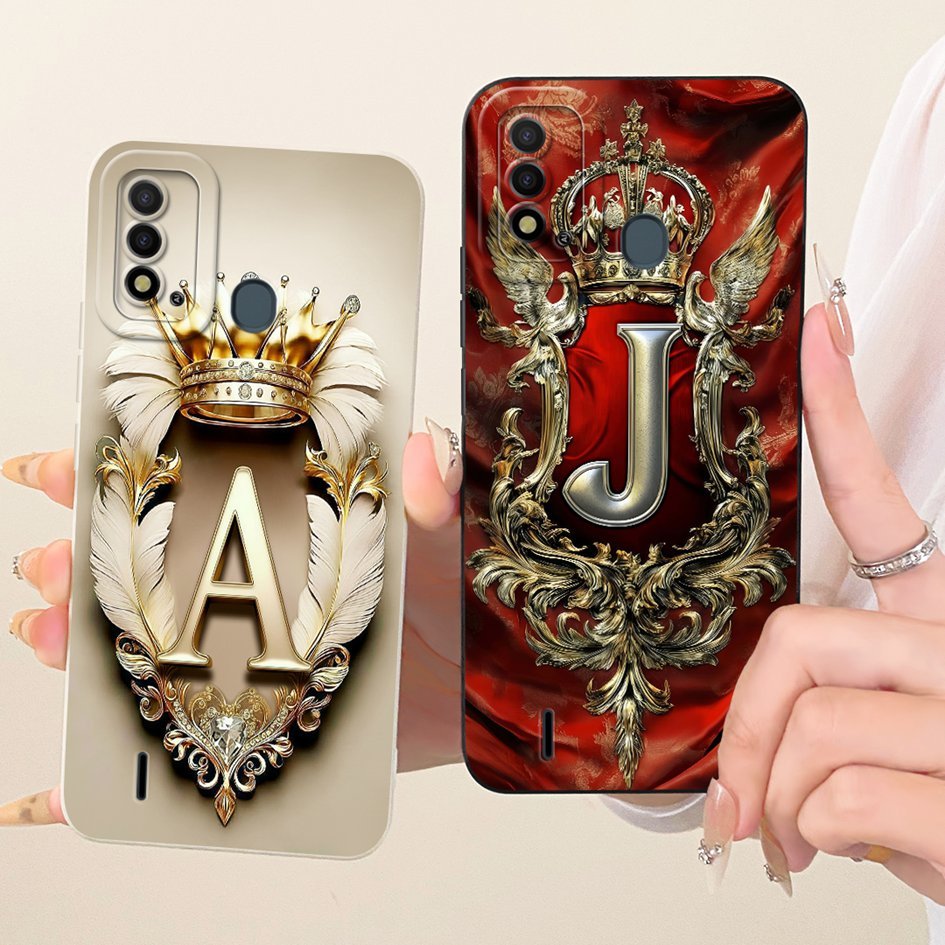 สําหรับ ITEL P37 P651L กรณี P37 Pro หรูหราตัวอักษรเริ่มต้นซิลิโคนอ่อนนุ่มเปลือกป้องกันสําหรับ Itel V