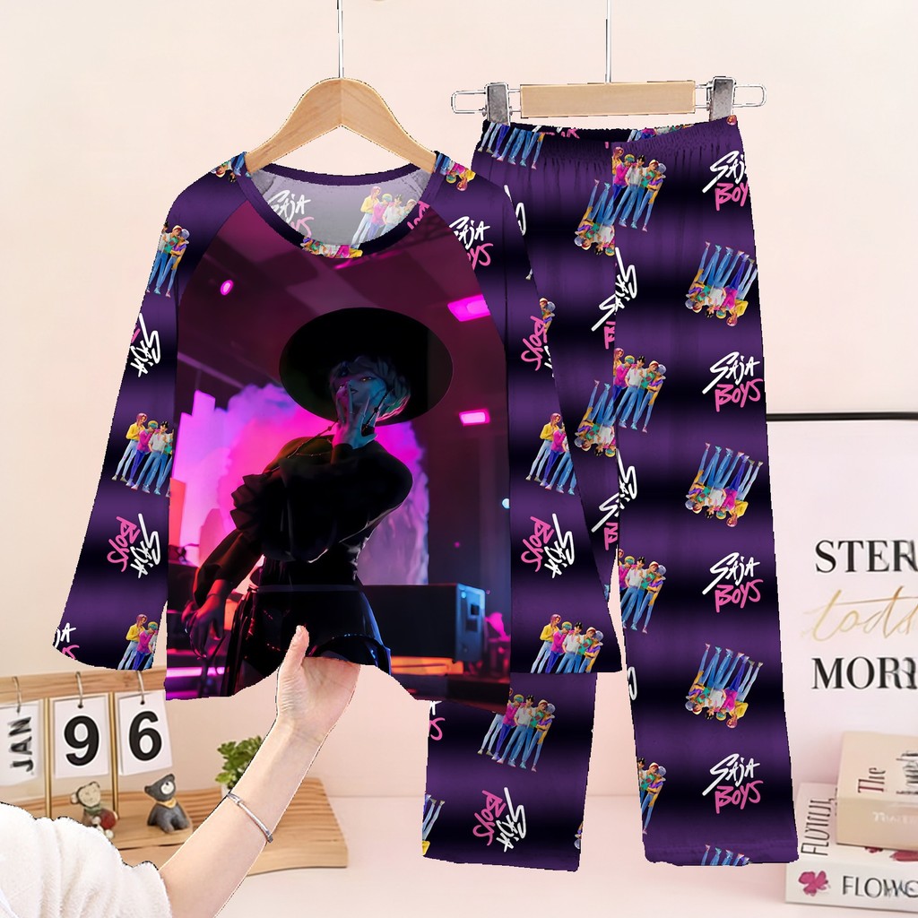 สาวแขนยาวกางเกงขายาวชุดนอน2026ใหม่สไตล์แม่มดฮันเตอร์กลุ่มรูปแบบ ชุดลําลอง เหมาะสําหรับเด็กอายุ2- - รูปที่ 3