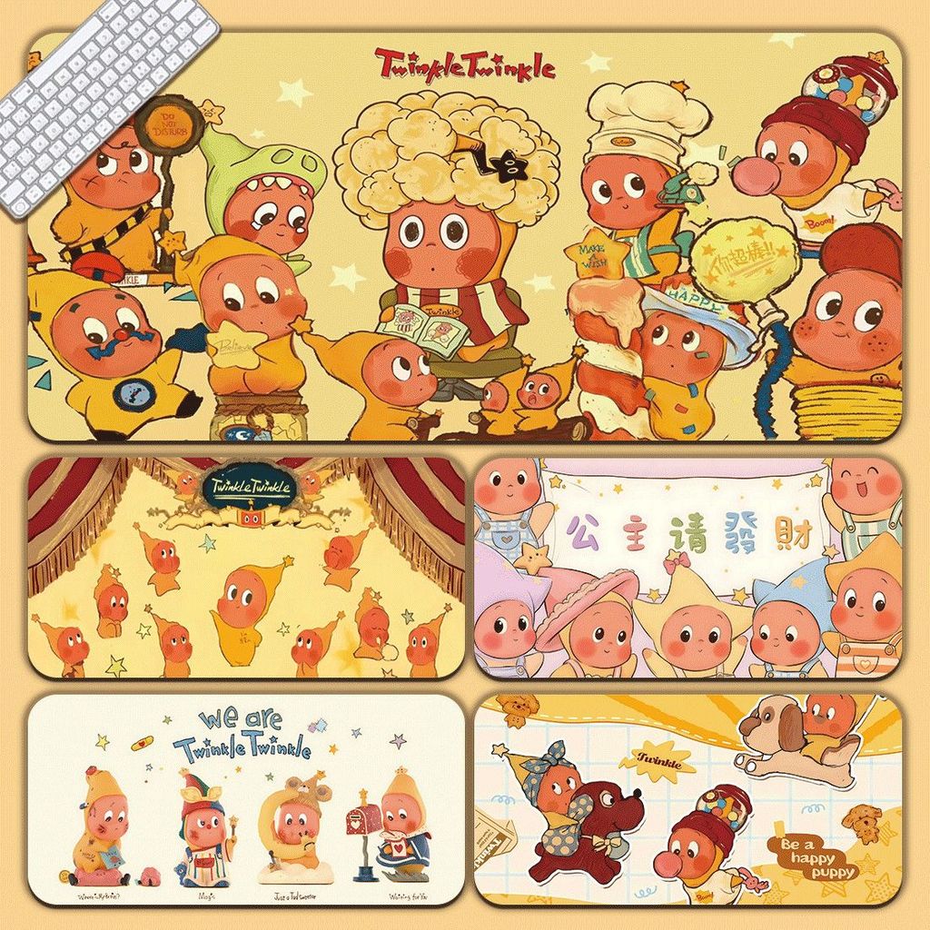 Twinkletwinkle แผ่นรองเมาส์น่ารัก HD พิมพ์ Seaming แผ่นรองเมาส์กันน้ําแผ่นรองเมาส์สําหรับเล่นเกมกันลื่น