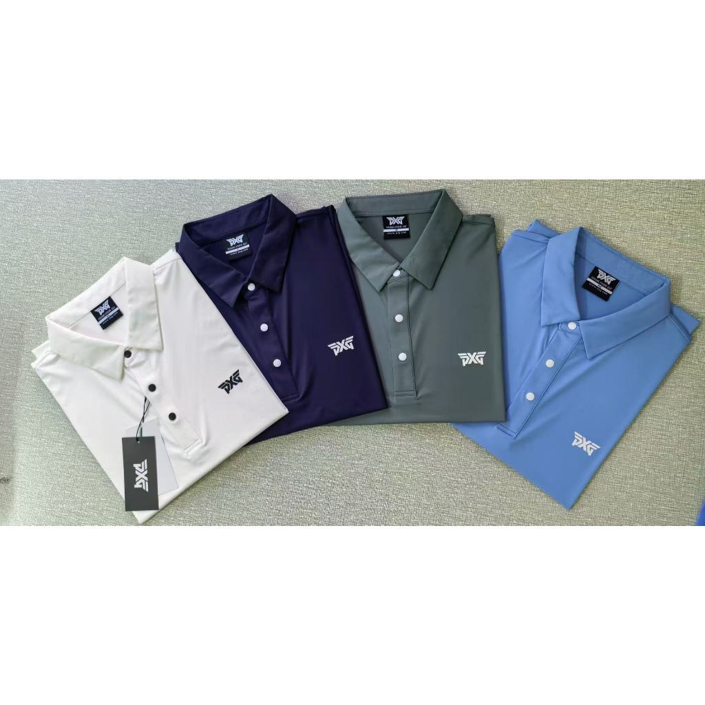 PXG สไตล์ใหม่ฤดูร้อน เสื้อโปโลผู้ชาย พิมพ์ลายตาราง กีฬากอล์ฟ แห้งไวJersey 26