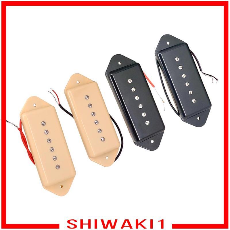 [Shiwaki1] 2 ชิ้น Soapbar P90 รถกระบะกีตาร์คอและสะพานสําหรับ LP กีตาร์ไฟฟ้าสีดํา