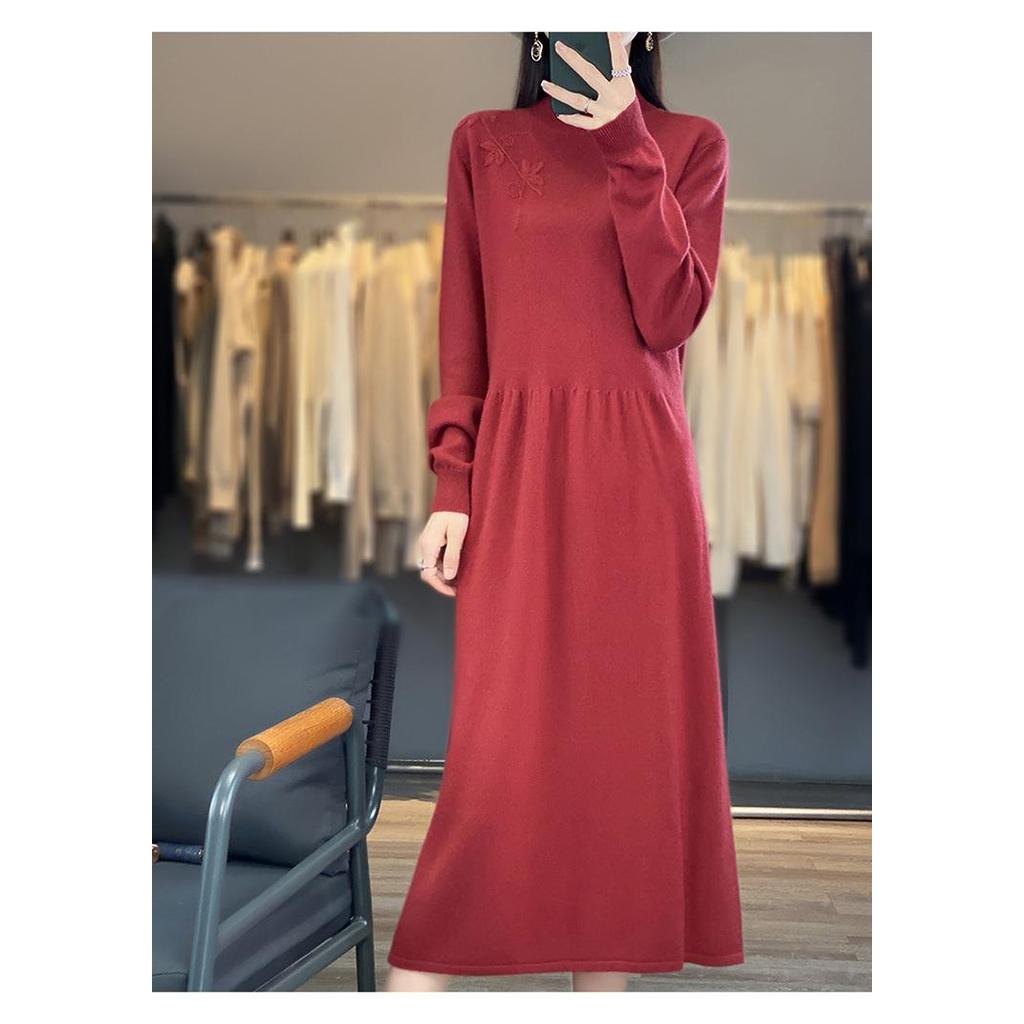 เกาหลี เกาหลี 20262023ปีฤดูใบไม้ร่วงฤดูหนาวสไตล์จีนปักรอบคอชุดขนสัตว์หลวมแฟชั่นทุกการแข่งขันถักชุด C